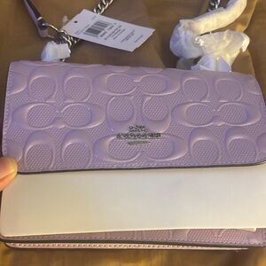 Coach Light Purple Embossed Crossbody Bag